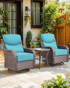 Luxury 24x24x6 Inch Smile Patio Dining Chair Cushions Set of 4 - Heavy Duty Water Repellent Outdoor Seat Cushion for Outside Furniture Swivel Chairs Loveseat L-Shape Sofa - Turquoise