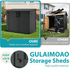 Horizontal Resin Storage Shed 36 Cu Ft with Lockable Doors, Portable Outdoor Storage Cabinet -Waterproof Outdoor Storage Box for Backyards, Easy to Assemble Black