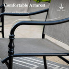 HERA'S HOUSE Outdoor Dining Sets for 8, 9 Pieces Patio Table and Chairs Set, 83” Rectangle Metal Table with Textilene Chairs for Backyard Garden Lawn