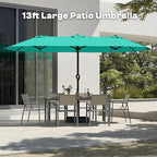 13FT Double Sided Patio Umbrella with LED Lighted