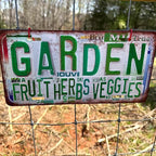Vintage Garden Metal Tin Sign License Plate Wall Decor for Garden Lover 12 x 6 Inches - magic grows here