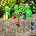 Cute Frog Garden Decor, Sitting Frog Garden Statue Outdoor, 6.2inch Frogs Statues Resin for Yard Patio Garden Office Tabletop Bookshelf Decor