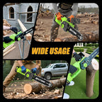 12 Inch Cordless Brushless Electric Chainsaw, 21V 4.0Ah Batteries & Auto Oiler Security Lock, 42 FT/S Powered Compact HandHeld Chain Saw, for Tree Trimming, Wood Cutting Garden, Pruning
