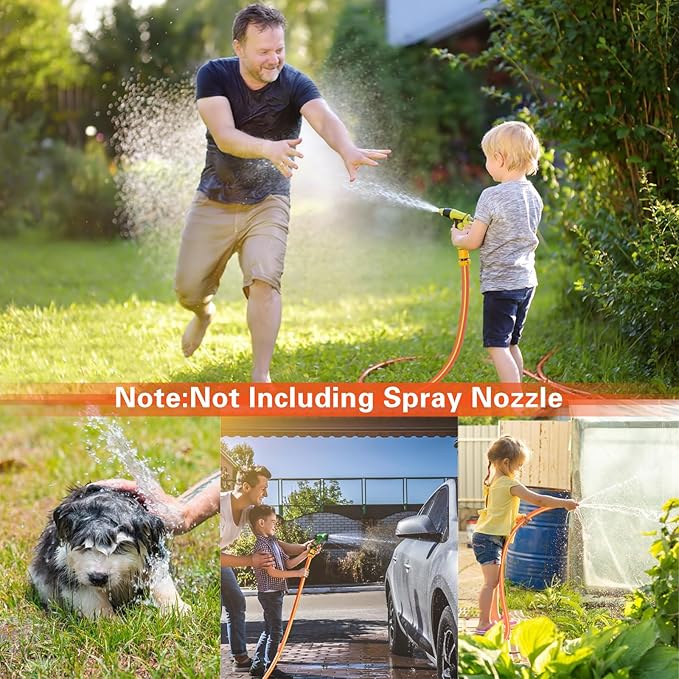 Garden Hose 25ft x 5/8",Short Garden Water Hose Heavy Duty,Flexible,Lightweight Hybrid Hose with Swivel Handle,3/4'' Brass Fittings,Hybrid Rubber Hose for Backyard