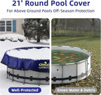 Pool Covers for Above Ground Pools - 21 ft Round Winter Pool Cover, Extra Durable Cold- and UV-Resistant Heavy-Duty Swimming Pool Cover for Winterizing