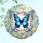 FLAGWIX Christmas Butterfly Wind Spinners Outdoor - 3D Stainless Steel Metal Wind Spinners 12 in - Birthday Gifts for Mom, Butterfly Gifts for Women, Yard Decorations Outdoor, Christmas Decorations