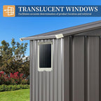 Vongrasig 6x4 FT Outdoor Storage Shed, Metal Garden Shed Clearance with Window and Lockable Door, All-Weather Sloping Roof Tool Shed for Backyard, Patio, Grey