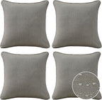 Sunbrella Decorative Outdoor Water Repellent Throw Pillows with Inserts, Set of 4, 16" x16" Pillows for Patio, Backyard, Bed, Couch, and Patio Furniture, Cast Shale