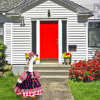 Lolita Goose Outfit Set for 23'' H Plastic Porch Cement Statue Cute Lolita Skirt Fall Spring Summer Goose Costume for Indoor Outdoor Yard Lawn Patio Art Decor(Strawberry)
