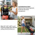 2025Upgraded Pressure Washer 5000PSI with Adj-8-Level Touch Screen, 34" Tall Power Washer, 4 Quick Connect Nozzles, Inlet Hose&Filter&500mlFoam Cannon for Cars/Fences/Driveways/Home Cleaning, Red