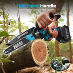 Mini Chainsaw Cordless Battery Powered: 8 inch & 6 inch Electric Chain Saw with 2 Pack 4000mA Batteries, Handheld Saw for Trees Branches Trimming Wood Cutting, Gardening Tools for Dad Husband Men