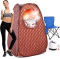 Portable Sauna for Home Full Body Personal Sauna Steam Sauna at Home Spa with 2.6L 1000W Steam Generator, 90 Minute Timer, Foldable Chair, Remote Control Included(Brown)