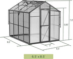 Vego Garden Junior Victorian Greenhouse 6.5 ft – Durable Aluminum Frame with Polycarbonate Panels – All-Season Greenhouse for Backyard or Patio