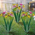TOMBABY Garden Outdoor Butterfly Enlarge Thickened Wind Resistant Metal Agave Garden Art Metal Plant Country Sculpture Statue Decorations Ornaments Artificial Waterproof Butterflies(Green 3pcs)