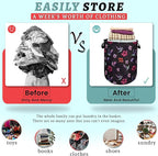 Beautiful Hummingbird Hibiscus Flower Laundry Basket Foldable With Handles Tote Bag Oxford Cloth Colorful Laundry Hamper Clothes Storage Bucket For Bathroom/Laundry/Bedroom 18.9" x 16.5 "