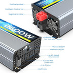 12V 2500W Pure Sine Wave Inverter 12V DC to 110V/120V AC Converter with 4AC Outlets, 5V/3.4A USB, Remote Control with on-Screen Display, Off-Grid Solar Power Inverter for Truck, Home, Vehicles, RV