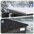 Aoxun 12' x 7.3' Shed 441 CU.FT Outdoor Waterproof Storage Shed with Triple Lockable Door Garden Metal Tool Shed for Outside (Black)