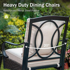 PHI VILLA Outdoor Dining Set for 6, All-Weather Patio Table and Chairs Set for 6 with Umbrella, Heavy Duty Rectangle Patio Table Set, Large Outdoor Chairs with Thick Cushions, 2 Swivel