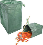 UNISTRENGH 2-Pack Set 106 Gallons Reusable Garden Bag with Reinforced Handles Heavy Duty Gardening Bags Lawn Pool Garden Leaf Waste Bag (Green-Double)