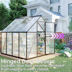 CQZY 6x6 FT Walk-in Greenhouse for Outside,Dark Gray