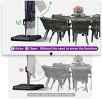 PURPLE LEAF 11.5' X 11.5' Telescopic Patio Umbrella with Base Included Lifting Cantilever Offset Square Large Umbrella for Pool Outdoor Patio Deck Garden Navy