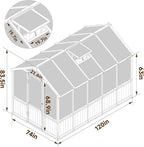 BlueWish 6x10FT Greenhouse, Greenhouse for Outdoor with Cedar Frame, Adjustable Vent, Wood Greenhouses with 6MM Polycarbonate Panel, Green House for Outside, Garden, Backyard