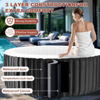 LILYPELLE 2-4 Person Inflatable Hot Tub, Large Portable Hot Tub with 120 Bubble Jets, Outdoor Spa Round Bathtub Set Included Heater Pump, Filter and Insulated Cover, 71" X 71" X 25"