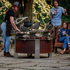 Breeo Smokeless Fire Pit (X Series 42, Stainless Steel, Lid Included) | 46 inch Smokeless Firepit for Outside | 190 Pounds | Ideal for Large GatheringsCompatible with Wide Range of Breeo Accessories