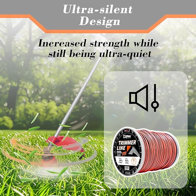 Cluparis 5-Pound Heavy Duty Sawtooth Trimmer Line .095-inch, 0.095" Sawtooth Weed Eater String Fits Medium & Heavy Grass & Weeds, 095 Trimmer String for Universal Weedeater Line of Premium Nylon