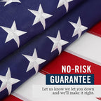 American Flag 4x6’ | Embroidered Stars & Sewn Stripes | Heavy Duty U.S. Flag | Durable 210D Oxford Nylon for High Winds | Quadruple Stitched Fly End Brass Grommets | Patriotic Decor