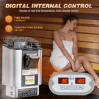 Mxmoonant Sauna Heater, 9KW 220V Electric Sauna Heaters Built-in Digital Control Sauna Stove Dry Steam Sauna Bath for Home Hotel Spa Max. 460 Cu.ft with Sauna Hygrothermograph