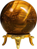 Amazing Gemstone Tiger Eye Crystal Ball with Stand - 2 Inches Crystal Sphere Meditation Balls for Witchcraft and Decorative Balls