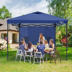 KAMPKEEPER 10x10 Easy Pop Up Canopy Tent with Sidewalls, Instant Outdoor Shade Shelter with Removable 10FT Sun Walls, Quick Setup Waterproof and UV-Resistant for Patio (Navy Blue, 1 sidewall)