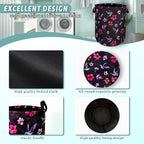 Beautiful Hummingbird Hibiscus Flower Laundry Basket Foldable With Handles Tote Bag Oxford Cloth Colorful Laundry Hamper Clothes Storage Bucket For Bathroom/Laundry/Bedroom 18.9" x 16.5 "