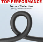 Pressure Washer Hose 75FT, 4800PSI High Tensile Wire Braid Kink Resistant Power Washer Extension Hose, 3/8" Flexible Replacement Hose with 3/8 Quick Connect