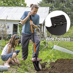 VNIMTI Heavy Duty Gardening Shovel, 56 Inch Round Blade with Fiberglass Handle (Orange)