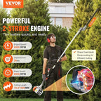 VEVOR Gas Hedge Trimmer 2 Cycle with Extension Pole, 15.7-inch 26cc Gas Powered Pole Hedge Trimmer with Dual Sided Dual Action Blade, Great for Trimming Shrubs, Bushes, w/EPA, CE and EMC Certification