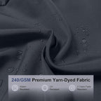 PURPLE LEAF 10 Feet Double Top Deluxe Solar Powered LED Square Patio Umbrella Offset Hanging Umbrella Outdoor Market Umbrella Garden Umbrella, Grey