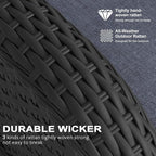 LayinSun 7 Pieces Outdoor Patio Furniture Set with Fire Pit Table, Rattan Wicker Sectional Swivel Rocker Chairs Sets
