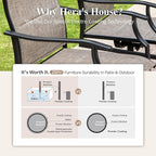 HERA'S HOUSE Patio Outdoor Swivel High-Back Rocking Chairs of 4, Outdoor Dining Chairs with All Weather Textilene Fabric,Wide Metal Armrests for Lawn, Porch or Garden