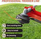 4 Pack String Trimmer Line Compatible with Ego String Trimmer 0.095" 56FT Weed Eater String Pre-Cut Dual Color Fast-Positioning Triangular Twisted Trimmer Line Universal Fit Weed Wacker String
