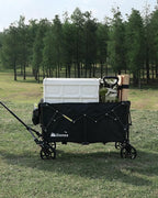 Gonex 38''L Collapsible Foldable Wagon Cart with 360lbs Weight Capacity, 220L Folding Utility Garden Cart with Detachable Wheels for Grocery Sports Shopping Camping - Black