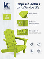 KINGYES Folding Adirondack Chair Set of 4, HDPE All-Weather Folding Adirondack Chair, Apple