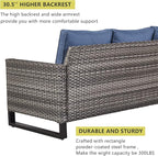 HUMMUH 7 Piece Patio Furniture Set Outdoor Sectional Sofa,High Back Patio Swivel Glider Chairs with Ottomans Coffee Table for Porch,Garden,Backyard