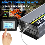 24V 3000W Pure Sine Wave Inverter 24V DC to 110V/120V AC Converter with 4AC Outlets, 5V/3.4A USB, Remote Control with on-Screen Display, Off-Grid Solar Power Inverter for Truck, Home, Vehicles, RV
