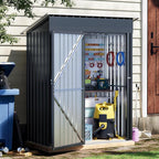 3x5 FT Outdoor Metal Storage Shed, Single Door, 1 Clear Window, Tool Shed for Garden, Patio, Backyard