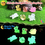 Luminous Mini Resin Animals 100 Pcs Glow in The Dark Resin Animals 100 Styles Miniature Fairy Garden Mini Ducks Figurines Slime Charm for Accessories Landscape Aquarium Potted Decoration