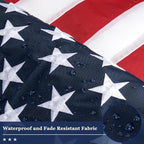 American Flags for Outside 2.5x4 Ft; American Flags 2.5x4 Outdoor Heavy Duty. Durable 250D Polyester US flags with Premium Embroidered Stars, Sewn Stripes, Brass Grommets, and Vibrant Colors.