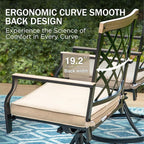 PHI VIALLA Patio Chairs Outdoor Swivel Dining Chairs Outdoor Furniture Chairs Set of 6 with Cushion Suports 300lbs for Lawn Garden Backyard Weather Resistant-Black Frame