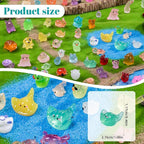 72 Styles Mini Resin Animals 72pcs Variety Tiny Animals Figures Miniature Little Small Figurines Bulk for Micro Fairy Garden Landscape Accessories Hide Decor Aquarium